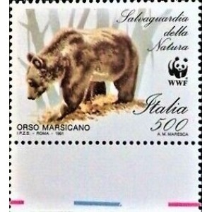 ITALIA - 1991 - VARIETÀ Salvaguardia della natura Orso Marsigano (G invece di C) - 1 v.