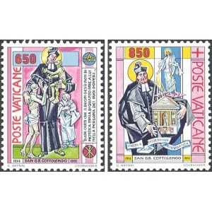 VATICANO - 1992 - 150° della morte di San Giuseppe Benedetto Cottolengo - 2 v.
