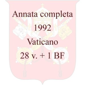 VATICANO - 1992 - Annata completa - 26 v. + 1 BF