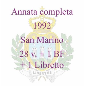SAN MARINO - 1992 - Annata completa - 28 v. + 1 BF + 1 libretto