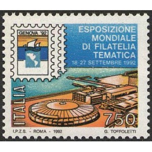 ITALIA - 1992 - Esposizione filatelica Genova '92 - 1 v.