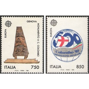 ITALIA - 1992 - Europa: 500° della scoperta dell'America - 2 v.