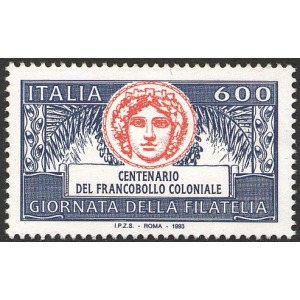 ITALIA - 1993 - Giornata della filatelia: 100° del francobollo coloniale - 1 v.
