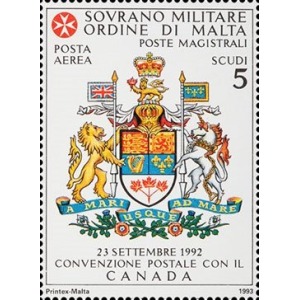 S.M.O.M. - 1993 - Posta Aerea: Convenzione postale con il Canada - 1 v.