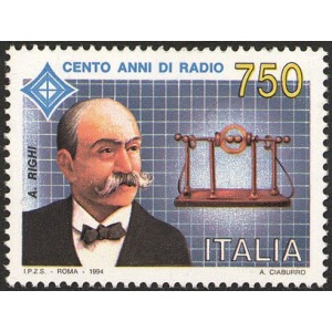 ITALIA - 1994 - 100° della Radio: Augusto Righi - 1 v.