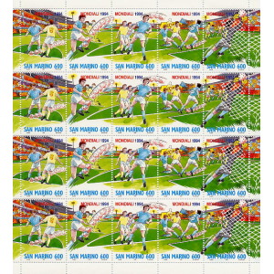 SAN MARINO - 1994 - Campionato mondiale di calcio USA '94 - 1 MF da 4 strisce