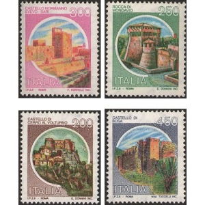 ITALIA - 1994 - Castelli d'Italia ristampe 200 L., 250 L., 300 L., 450 L.- 4 v.