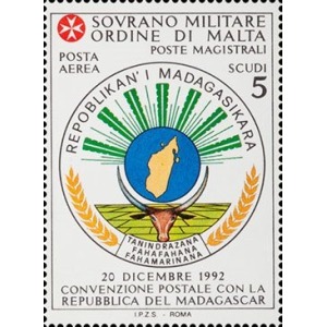 S.M.O.M. - 1994 - Posta Aerea: Convenzione postale con il Madagascar - 1 v.