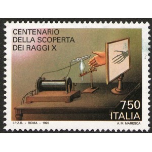 ITALIA - 1995 - 100° della scoperta dei raggi X - 1 v.