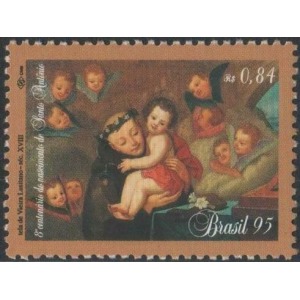 BRASILE - 1995 - 800° della nascita di Sant'Antonio da Padova - 1 v. (E.C. di Brasile con Italia, Portogallo)