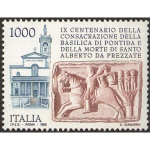ITALIA - 1995 - 900° della Basilica di Pontida e della morte di Sant'Alberto da Prezzate -1 v.