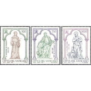 VATICANO - 1995 - Anniversari dei Santi Antonio di Padova, Giovanni di Dio, Filippo Neri - 3 v.