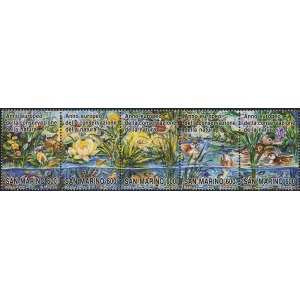 SAN MARINO - 1995 - Anno europeo della conservazione della natura - 5 v. in striscia