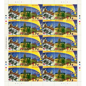 SAN MARINO - 1995 - Natale - 1 MF da 10 trittici