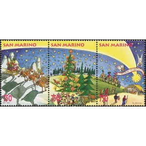 SAN MARINO - 1995 - Natale - 3 v. in trittico