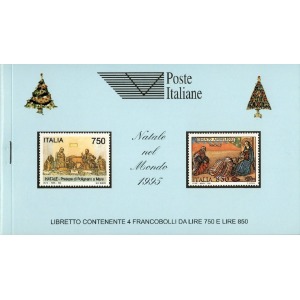 ITALIA - 1995 - Natale nel mondo con copertina azzurra - 1 libretto