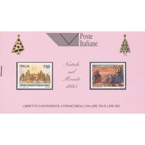 ITALIA - 1995 - Natale nel mondo con copertina rosa - 1 libretto