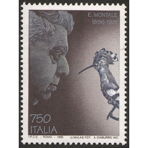 ITALIA - 1996 - 100° della nascita di Eugenio Montale - 1 v.