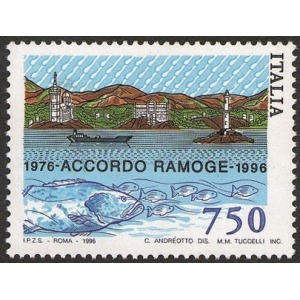 ITALIA - 1996 - 20° dell'accordo RA.MO.GE. - 1 v. (E.C. di Italia con Francia, Monaco)