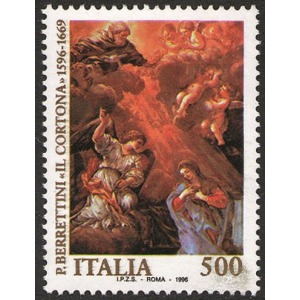 ITALIA - 1996 - 400° della nascita di Pietro Berrettini, detto il Cortona - 1 v.