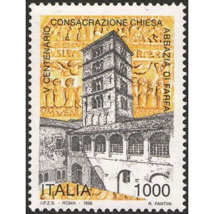 ITALIA - 1996 - 500° della consacrazione dell'Abbazia di Farfa - 1 v.