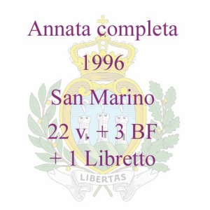 SAN MARINO - 1996 - Annata completa - 22 v. + 3 BF + 1 libretto