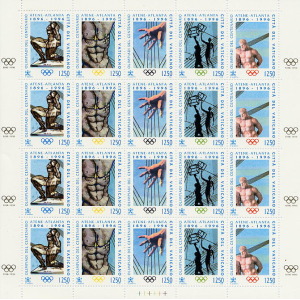 VATICANO - 1996 - Olimpiadi del centenario Atene 1896 - Atlanta 1996 - 1 MF da 4 strisce