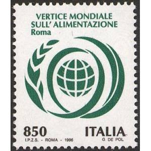 ITALIA - 1996 - Vertice mondiale sull'alimentazione - 1 v.