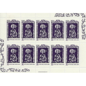 VATICANO - 1997 - 1000° della morte di Sant'Adalberto da Praga - 1 MF da 10 v. (E.C. di Vaticano con Germania, Polonia, Repubblica Ceca, Ungheria)