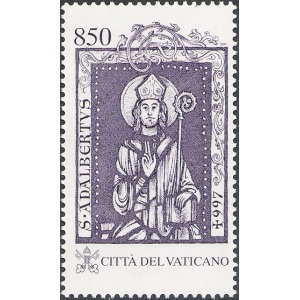 VATICANO - 1997 - 1000° della morte di Sant'Adalberto da Praga - 1 v. (E.C. di Vaticano con Germania, Polonia, Repubblica Ceca, Ungheria)