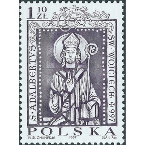 POLONIA - 1997 - 1000° della morte di Sant'Adalberto da Praga - 1 v. (E.C. di Polonia con Vaticano, Germania, Repubblica Ceca, Ungheria)