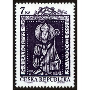 REPUBBLICA CECA - 1997 - 1000° della morte di Sant'Adalberto da Praga - 1 v. (E.C. di Repubblica Ceca con Vaticano, Germania, Polonia, Ungheria)