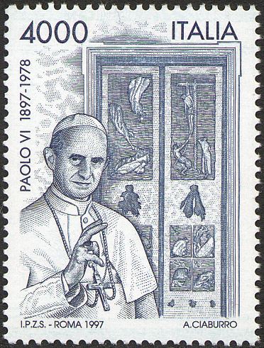 1997 100° della nascita di Papa Paolo VI 1 v. Italia ITALIA - 1997 - 100° della nascita di Papa Paolo VI - 1 v.