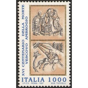 ITALIA - 1997 - 1600° della morte del Vescovo Ambrogio - 1 v.