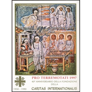 VATICANO - 1997 - Pro terremotati: BF12 del 1992 soprast. PRO TERREMOTATI 1997 - 1 BF