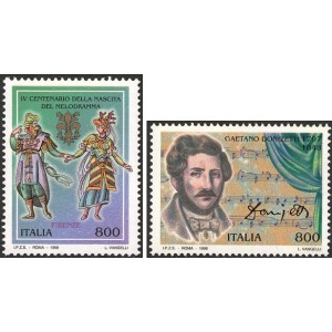 ITALIA - 1998 - 400° del melodramma e 150° della morte di Gaetano Donizetti - 2 v.