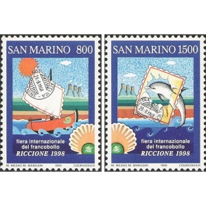 SAN MARINO - 1998 - 50° Fiera del francobollo di Riccione - 2 v.