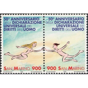 SAN MARINO - 1998 - Esposizione Italia '98: Giornata dei Diritti dell'Uomo - 2 v. in coppia