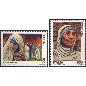 ITALIA - 1998 - Madre Teresa di Calcutta - 2 v. (E.C. di Italia con Albania)