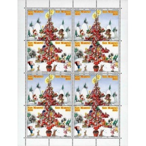 SAN MARINO - 1998 - Natale - 1 MF da 4 blocchi