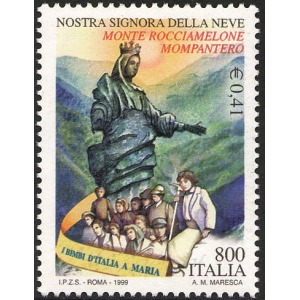 ITALIA - 1999 - 100° della posa della statua di Nostra Signora della Neve - 1 v.
