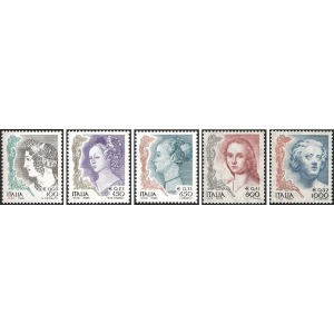 ITALIA - 1999 - La donna nell'arte (valori in Euro e Lire) - 5 v.