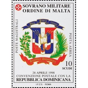 S.M.O.M. - 1999 - Posta Aerea: Convenzione postale con la Repubblica Dominicana - 1 v.