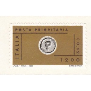ITALIA - 1999 - Posta Prioritaria 0,62 € / 1.200 L. - 1 v. da libretto senza etichetta