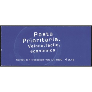 ITALIA - 1999 - Posta Prioritaria 4 x 1.200 L. con etichetta - 1 libretto