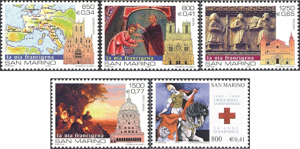 1999 Verso il Giubileo del 2000 5 v. San Marino SAN MARINO - 1999 - Verso il Giubileo del 2000 - 5 v.