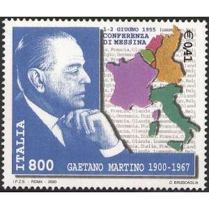 ITALIA - 2000 - 100° della nascita di Gaetano Martino - 1 v.