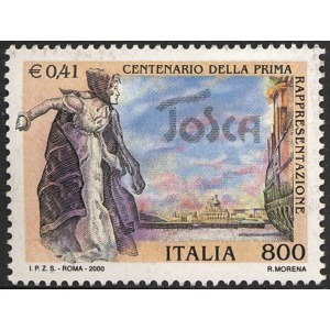 ITALIA - 2000 - 100° della prima rappresentazione della Tosca - 1 v.