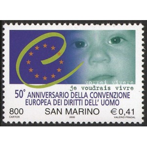 SAN MARINO - 2000 - 50° della convenzione europea sui Diritti dell'Uomo - 1 v.