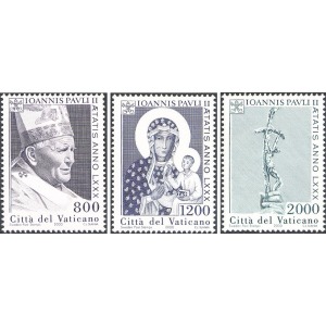 VATICANO - 2000 - 80° compleanno di Sua Santità Giovanni Paolo II - 3 v. (E.C. di Vaticano con Polonia)